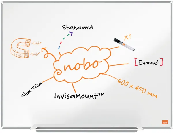 Nobo Impression Pro emaljeret whiteboard 60x45cm hvid